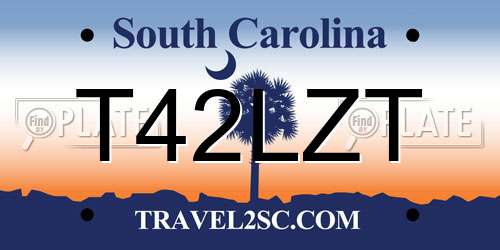 T42LZT South Carolina License Plate