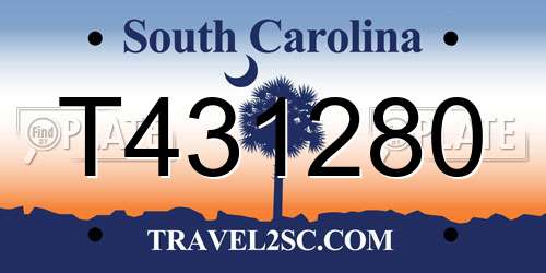 T431280 South Carolina License Plate