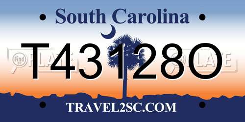 T43128O South Carolina License Plate