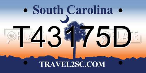 T43175D South Carolina License Plate
