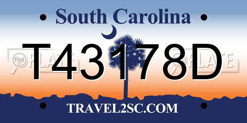 T43178D South Carolina License Plate