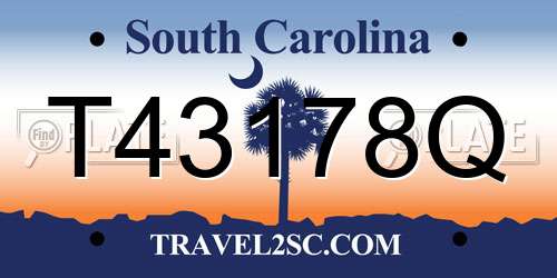 T43178Q South Carolina License Plate