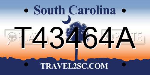 T43464A South Carolina License Plate