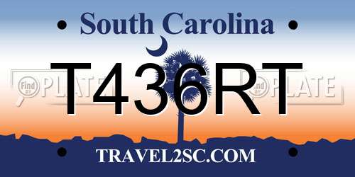 T436RT South Carolina License Plate
