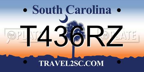 T436RZ South Carolina License Plate