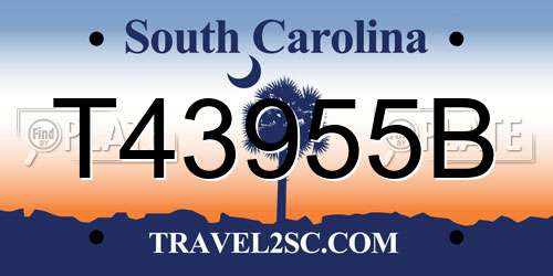 T43955B South Carolina License Plate