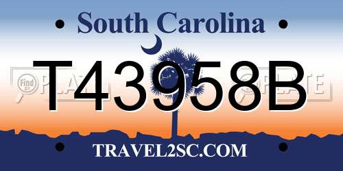T43958B South Carolina License Plate