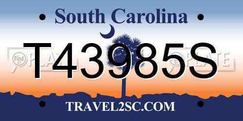T43985S South Carolina License Plate