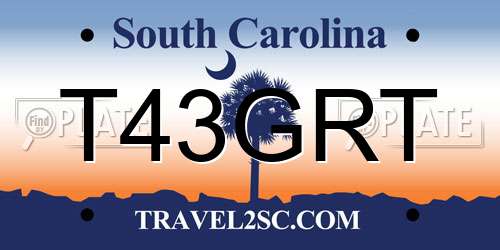 T43GRT South Carolina License Plate