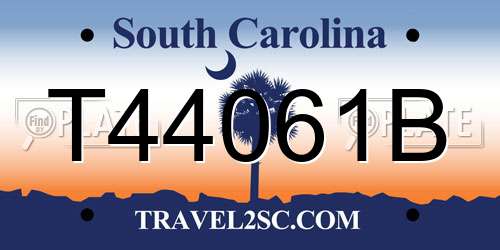 T44061B South Carolina License Plate