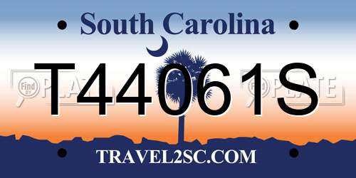 T44061S South Carolina License Plate
