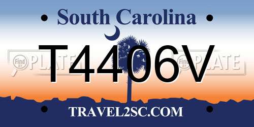 T4406V South Carolina License Plate