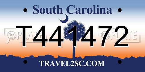 T441472 South Carolina License Plate