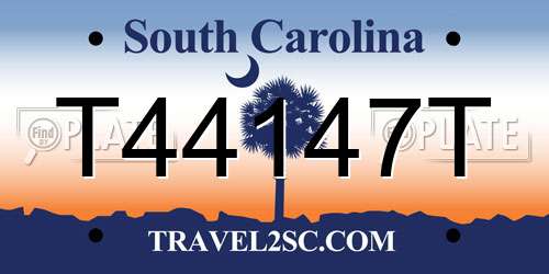T44147T South Carolina License Plate