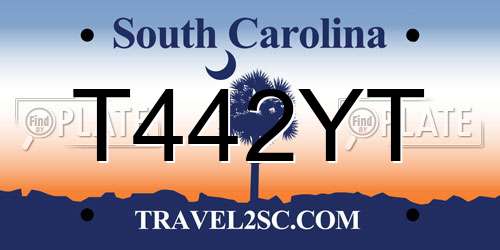 T442YT South Carolina License Plate