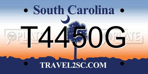 T4450G South Carolina License Plate