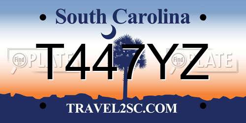 T447YZ South Carolina License Plate