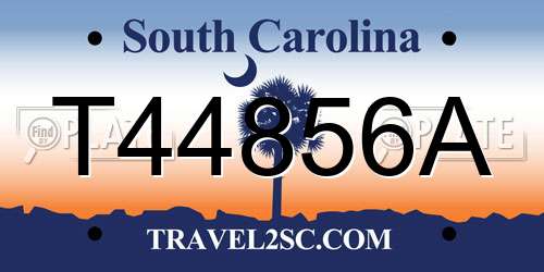 T44856A South Carolina License Plate