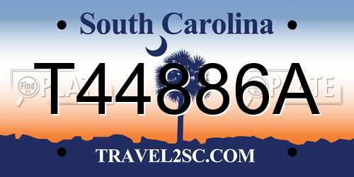 T44886A South Carolina License Plate