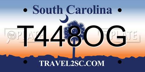 T448OG South Carolina License Plate