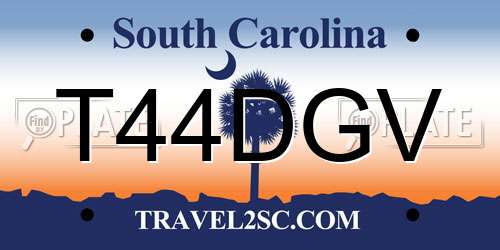 T44DGV South Carolina License Plate