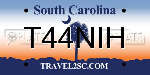 T44NIH South Carolina License Plate