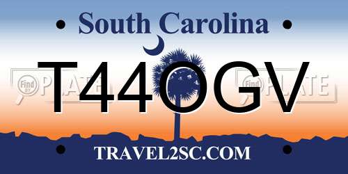 T44OGV South Carolina License Plate