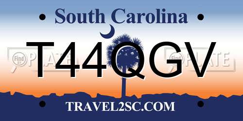 T44QGV South Carolina License Plate