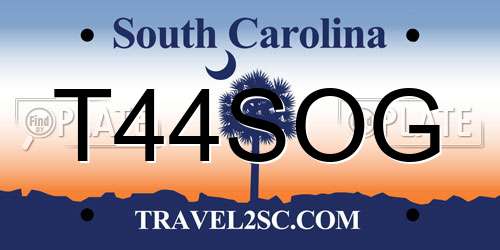 T44SOG South Carolina License Plate