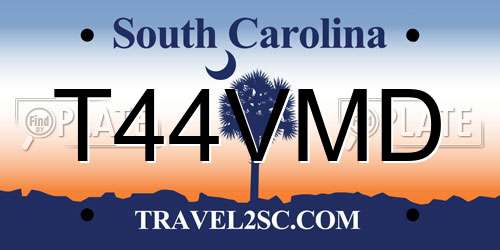 T44VMD South Carolina License Plate