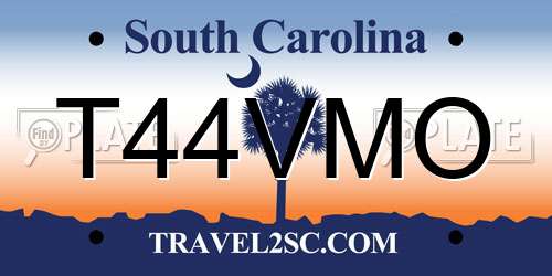 T44VMO South Carolina License Plate