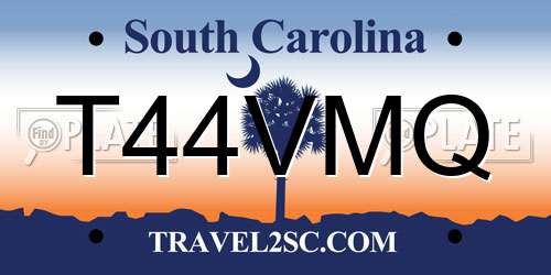 T44VMQ South Carolina License Plate