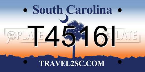 T4516I South Carolina License Plate