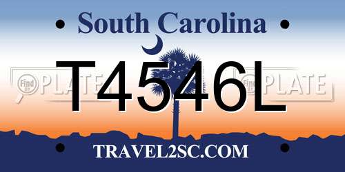 T4546L South Carolina License Plate