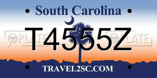 T4555Z South Carolina License Plate