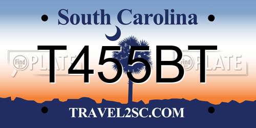 T455BT South Carolina License Plate