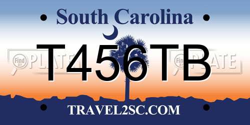 T456TB South Carolina License Plate