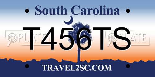 T456TS South Carolina License Plate