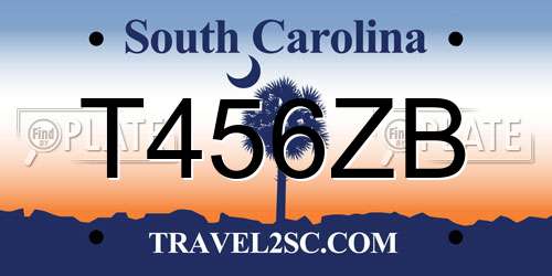 T456ZB South Carolina License Plate