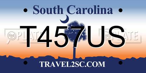 T457US South Carolina License Plate
