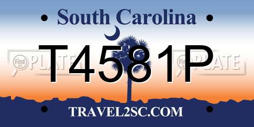 T4581P South Carolina License Plate