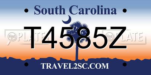 T4585Z South Carolina License Plate