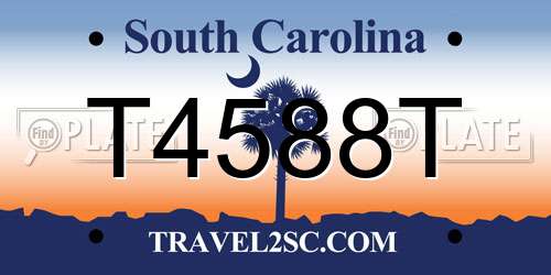 T4588T South Carolina License Plate