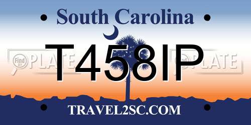 T458IP South Carolina License Plate