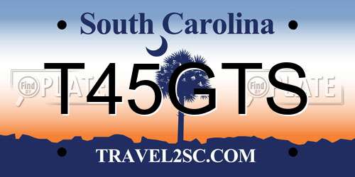 T45GTS South Carolina License Plate