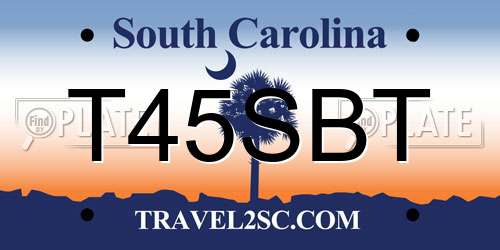 T45SBT South Carolina License Plate