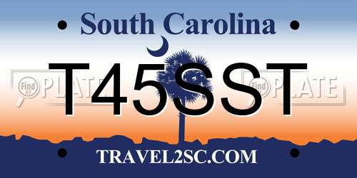 T45SST South Carolina License Plate