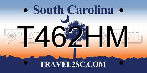 T462HM South Carolina License Plate