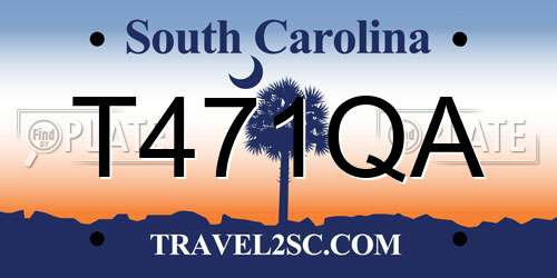 T471QA South Carolina License Plate
