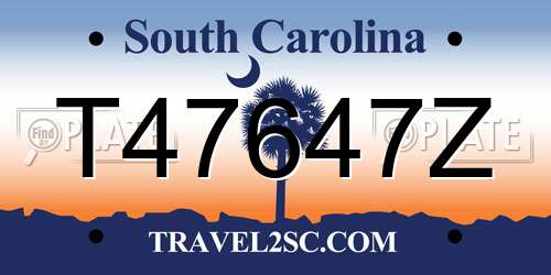 T47647Z South Carolina License Plate